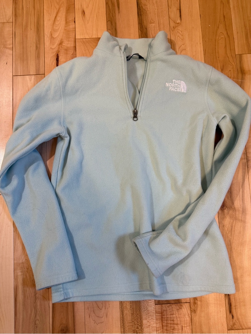 The North Face Mint Green Kids Half-Zip Fleece Pullover